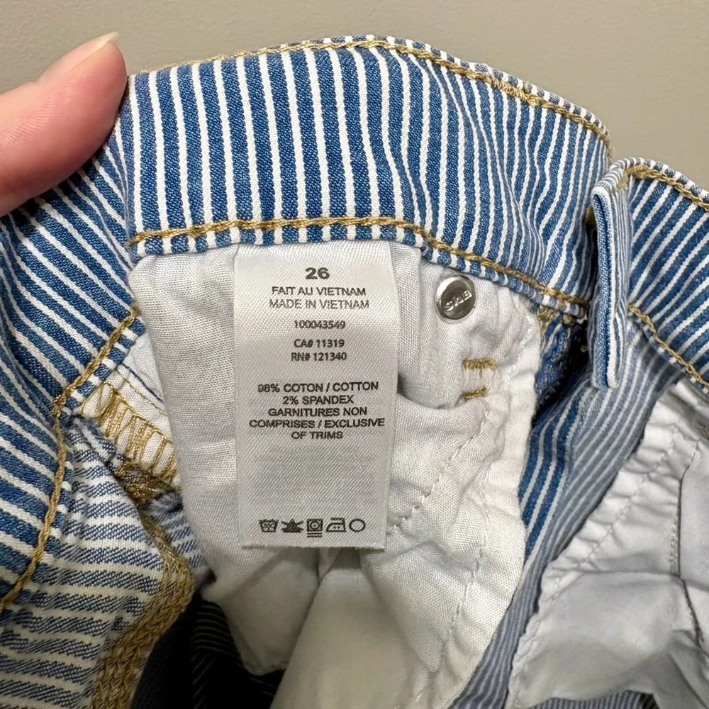 Dynamite High Rise Striped Skinny Jeans Blue White Stretch Denim Size 26 - Picture 8 of 9